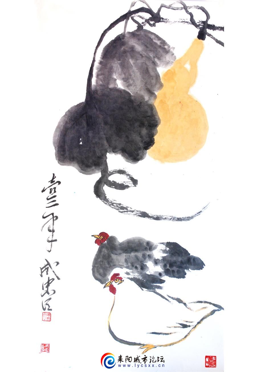 2成忠臣国画《儿时家中一景》.JPG